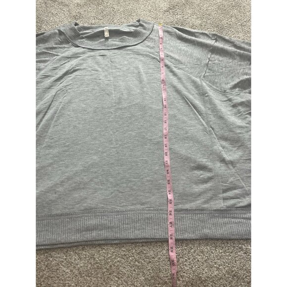 Free People Movement Gray Sweatshirt Oversized Zipper Sides Size Medium - Picture 6 of 9